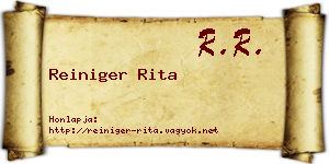 Reiniger Rita névjegykártya